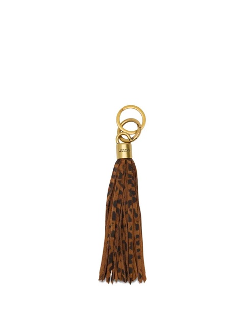 ISABEL MARANT leopard-print tassel keyring - Brown - zdjęcie produktu nr 1