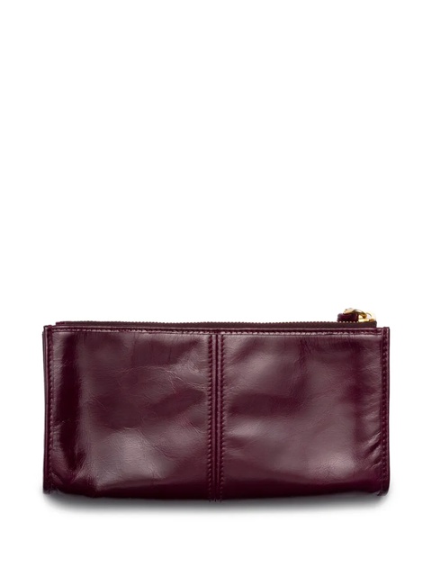 Prada large logo-plaque leather wallet - Red - zdjęcie produktu nr 2