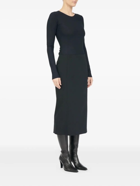 MM6 Maison Margiela back-slit midi skirt - Black - zdjęcie produktu nr 1