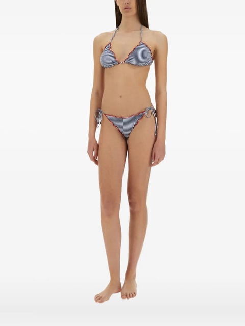 MC2 Saint Barth striped-pattern ruffled-details bikini top - Blue - zdjęcie produktu nr 2