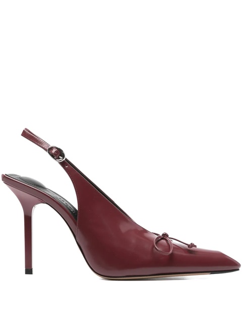 Jacquemus 100mm Cubisto slingback bow mules - Red - zdjęcie produktu nr 1