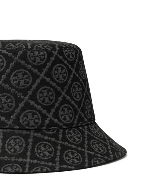 Tory Burch T monogram-pattern reversible bucket hat - Black - zdjęcie produktu nr 2