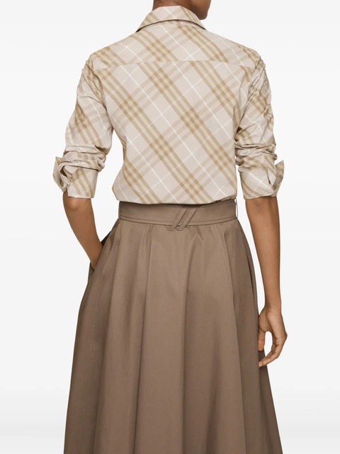 Burberry check-pattern cotton shirt - Neutrals - zdjęcie produktu nr 2