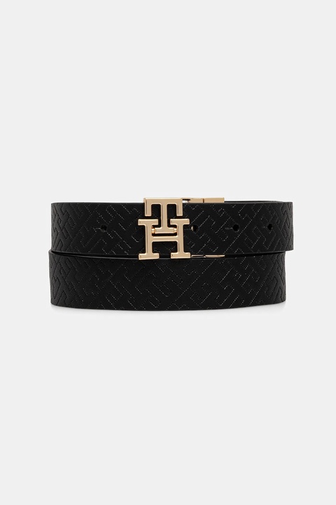 Tommy Hilfiger pasek skórzany dwustronny damski kolor czarny AW0AW18019 - zdjęcie produktu nr 1