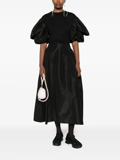 Simone Rocha pleated-detail midi skirt - Black - zdjęcie produktu nr 1