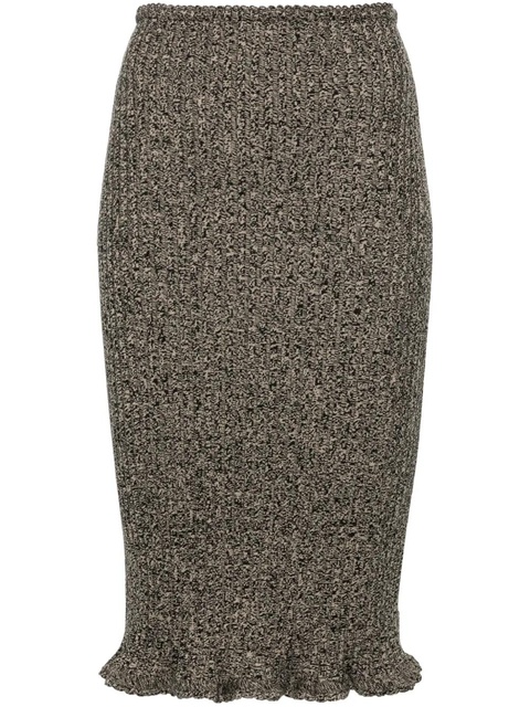 Blumarine mélange ruffled ribbed midi skirt - Neutrals - zdjęcie produktu nr 1