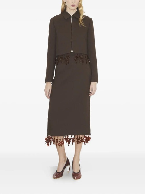 Tory Burch beaded crepe jacket - Brown - zdjęcie produktu nr 1