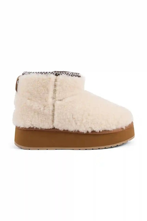 Emu Australia śniegowce wełniane Stinger Micro Flatform Teddy kolor beżowy W13187 - zdjęcie produktu nr 1
