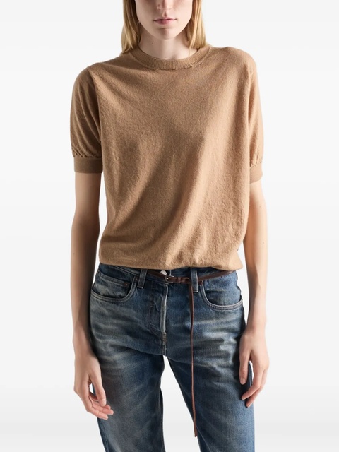 Prada short-sleeve ribbed-knit sweater - Neutrals - zdjęcie produktu nr 2