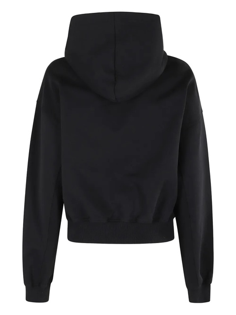 JW Anderson logo-embroidered cotton hoodie - Black - zdjęcie produktu nr 1