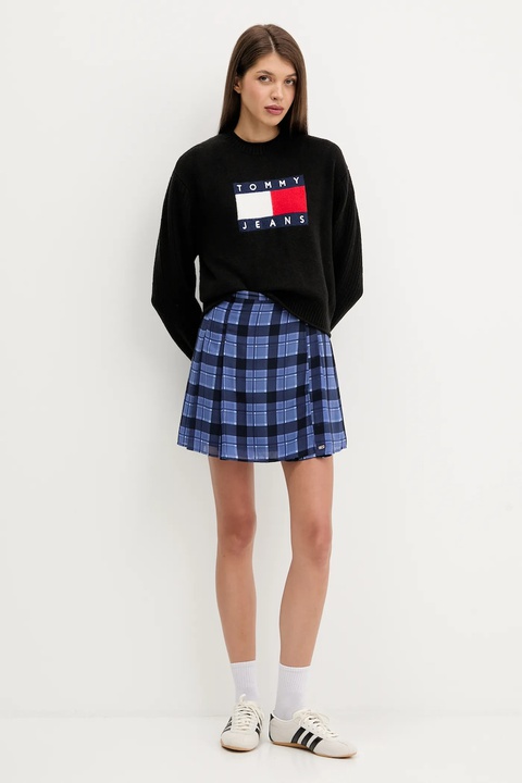 Tommy Jeans sweter z dodatkiem wełny damski kolor czarny lekki DW0DW21782 - zdjęcie produktu nr 2