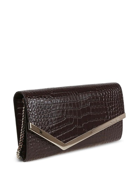 Jimmy Choo crocodile-effect clasp bag - Brown - zdjęcie produktu nr 1