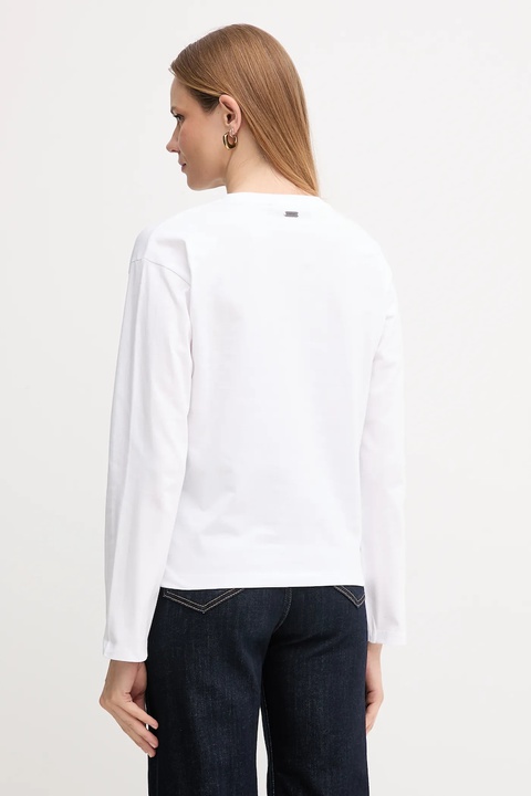 Barbour longsleeve bawełniany LAVENSDALE kolor biały LML0899 - zdjęcie produktu nr 2