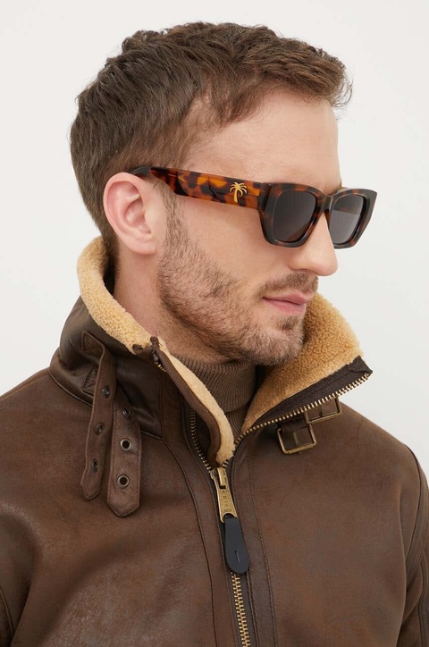 Palm Angels okulary przeciwsłoneczne kolor brązowy PERI034_516007 - zdjęcie produktu nr 2
