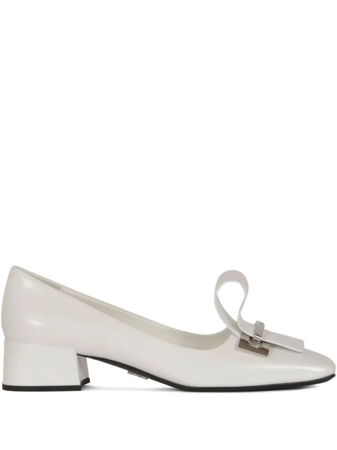 Prada 40mm block-heel leather pumps - White - zdjęcie produktu nr 2