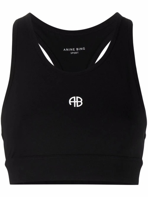 ANINE BING logo-print sports bra - Black - zdjęcie produktu nr 1