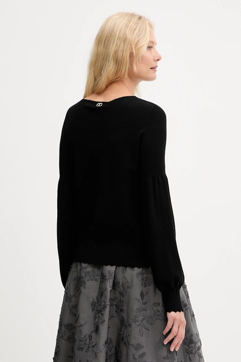 Twinset sweter damski kolor czarny lekki 252TP3061 - zdjęcie produktu nr 2