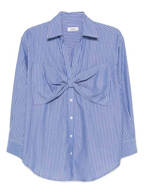 SANDRO striped bow-detail shirt - Blue - zdjęcie produktu nr 1