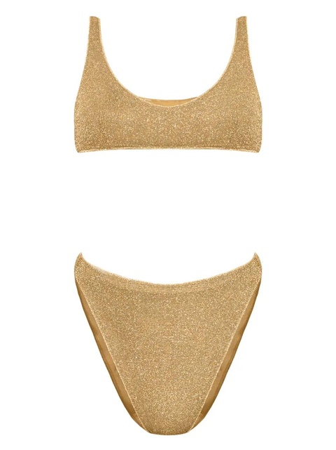 Oséree Lumiere Sporty 90s lurex bikini - Gold - zdjęcie produktu nr 1