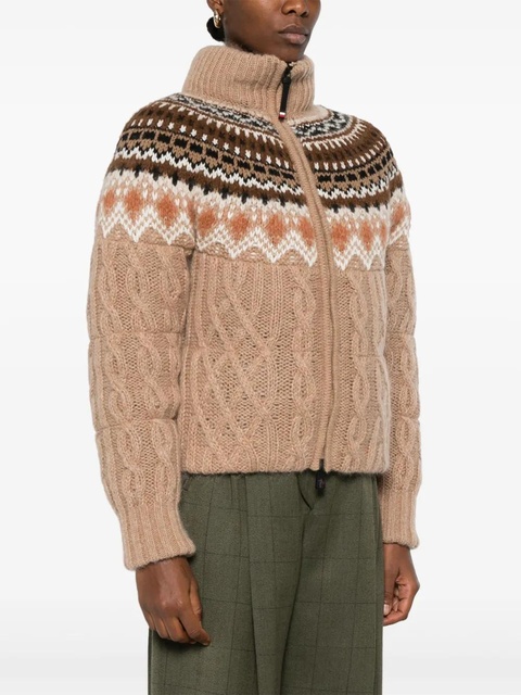 Moncler Grenoble patterned-jacquard puffer jacket - Brown - zdjęcie produktu nr 2