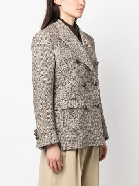 Golden Goose double-breasted herringbone-pattern jacket - Brown - zdjęcie produktu nr 2