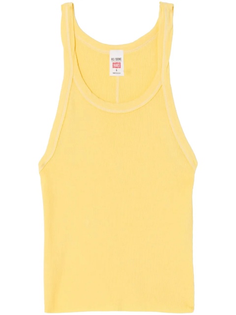 RE/DONE ribbed cropped tank top - Yellow - zdjęcie produktu nr 1