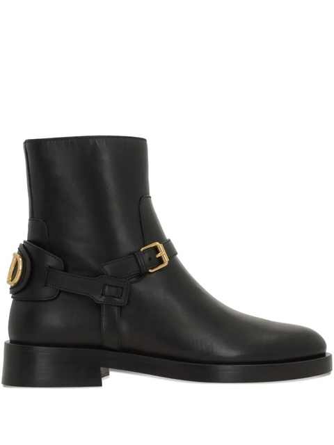 Valentino Garavani buckle-strap logo boots - Black - zdjęcie produktu nr 1