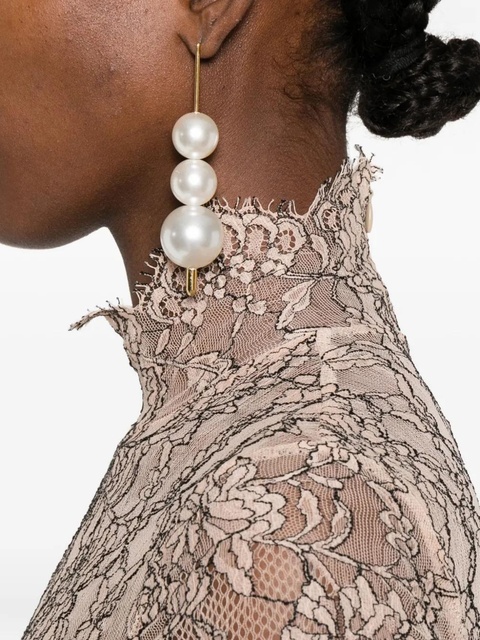 Valentino Garavani floral-lace high-neck bodysuit - Neutrals - zdjęcie produktu nr 2