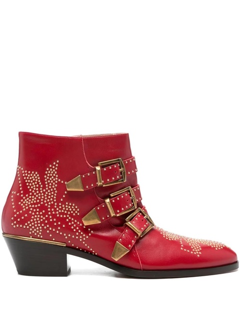 Chloé 40mm Susanna studded buckle boots - Red - zdjęcie produktu nr 2