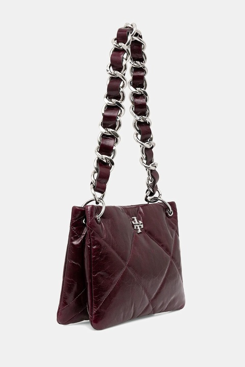 Tory Burch torebka skórzana Kira Diamond Quilt kolor fioletowy 174842.500 - zdjęcie produktu nr 1