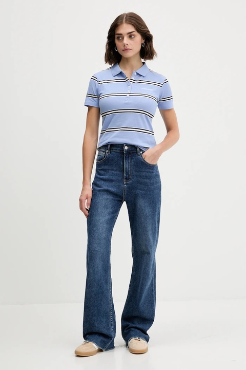 Guess Jeans polo damski kolor niebieski W5YP40 KCYR1 - zdjęcie produktu nr 2