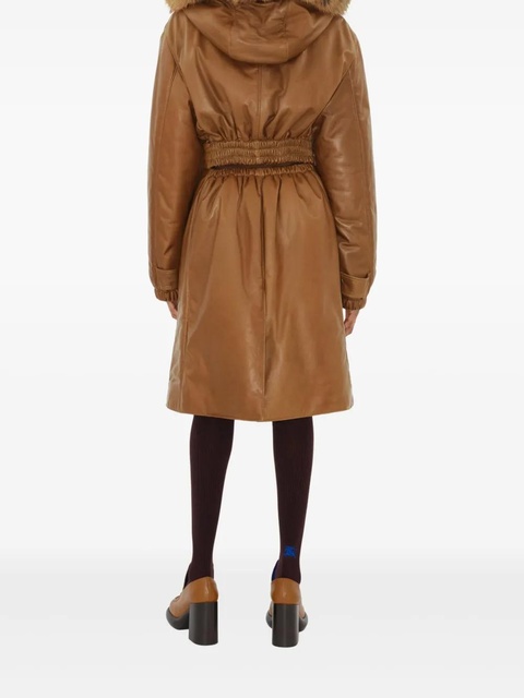 Burberry faux-fur parka coat - Brown - zdjęcie produktu nr 2