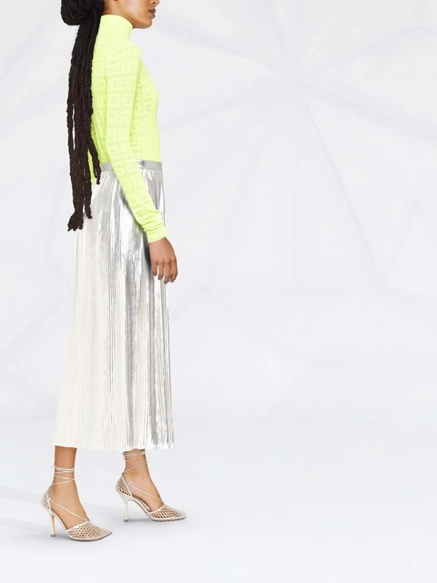 Valentino Garavani metallic plissé midi skirt - Silver - zdjęcie produktu nr 2