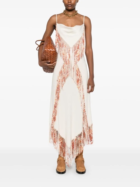 Rabanne fringed asymmetric midi dress - Neutrals - zdjęcie produktu nr 2