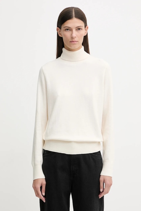 Marc O'Polo sweter damski kolor beżowy lekki z golfem 5000007462 - zdjęcie produktu nr 1