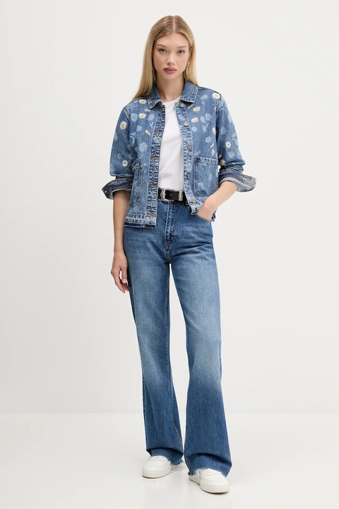 Desigual kurtka jeansowa DAISY kolor niebieski przejściowa 25WWED15 - zdjęcie produktu nr 1