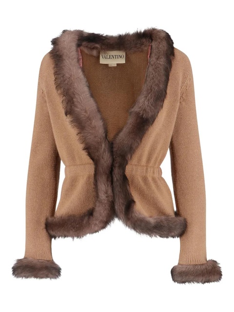 Valentino Garavani shearling-trim jacket - Brown - zdjęcie produktu nr 1