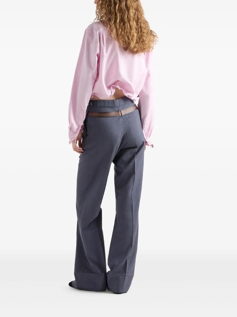 Prada silk-blend trousers - Grey - zdjęcie produktu nr 2