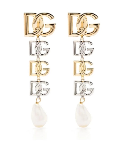 Dolce & Gabbana DG-logo clip-on drop earrings - Gold - zdjęcie produktu nr 1