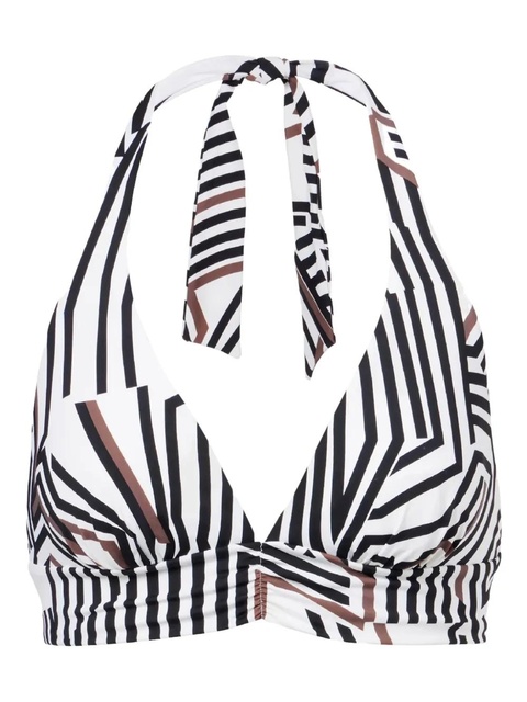 Max Mara Alberta asymmetric striped bikini top - White - zdjęcie produktu nr 1