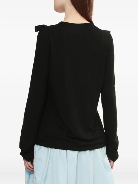 Simone Rocha ribbon-detail long-sleeve T-shirt - Black - zdjęcie produktu nr 2