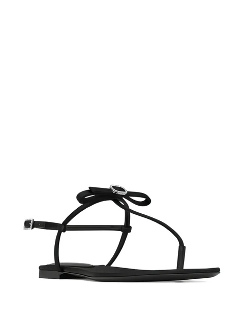 Saint Laurent Jota crystal-embellished bow sandals - Black - zdjęcie produktu nr 2