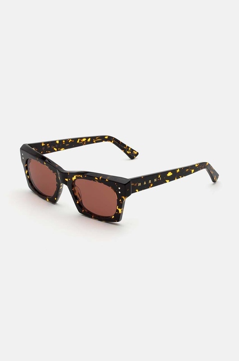 Marni okulary przeciwsłoneczne Edku Maculato kolor brązowy EYMRN00055 002 2B3 - zdjęcie produktu nr 1