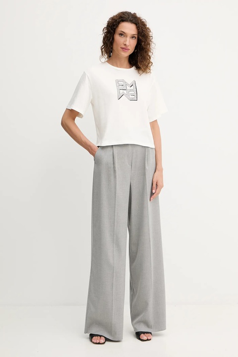 Marella t-shirt bawełniany Emme by Marella damski kolor beżowy 2525976021200 - zdjęcie produktu nr 2