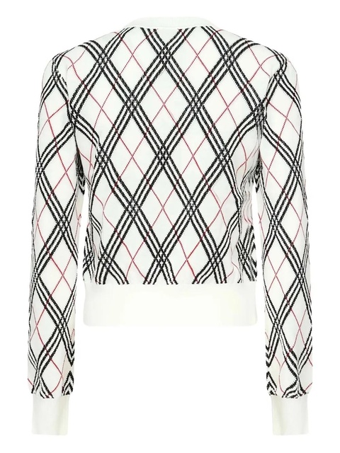 Burberry diamond-pattern ribbed-trim sweater - White - zdjęcie produktu nr 2