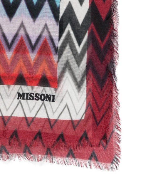 Missoni zigzag frayed-edge scarf - Red - zdjęcie produktu nr 2