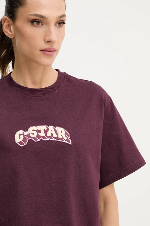 G-Star t-shirt bawełniany damski kolor fioletowy D26921.C336 - zdjęcie produktu nr 2