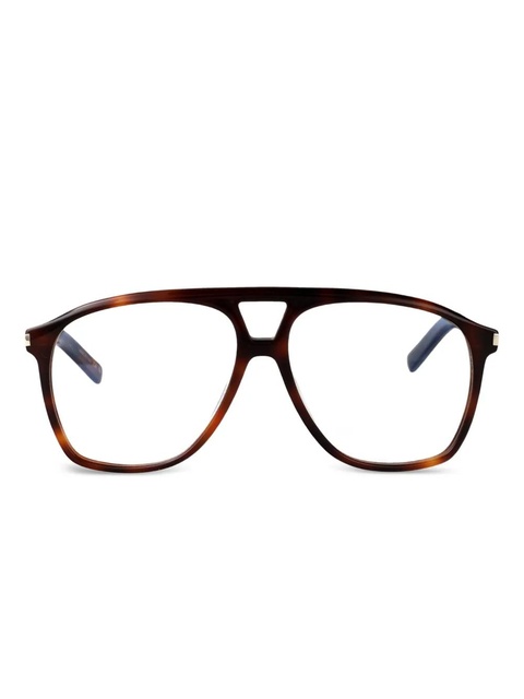 Saint Laurent Eyewear Dune pilot-frame glasses - Brown - zdjęcie produktu nr 1