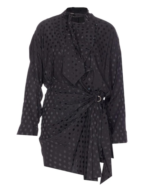 ISABEL MARANT polka-dot tie-belt dress - Black - zdjęcie produktu nr 1
