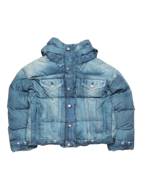 Acne Studios denim puffer hooded jacket - Blue - zdjęcie produktu nr 2